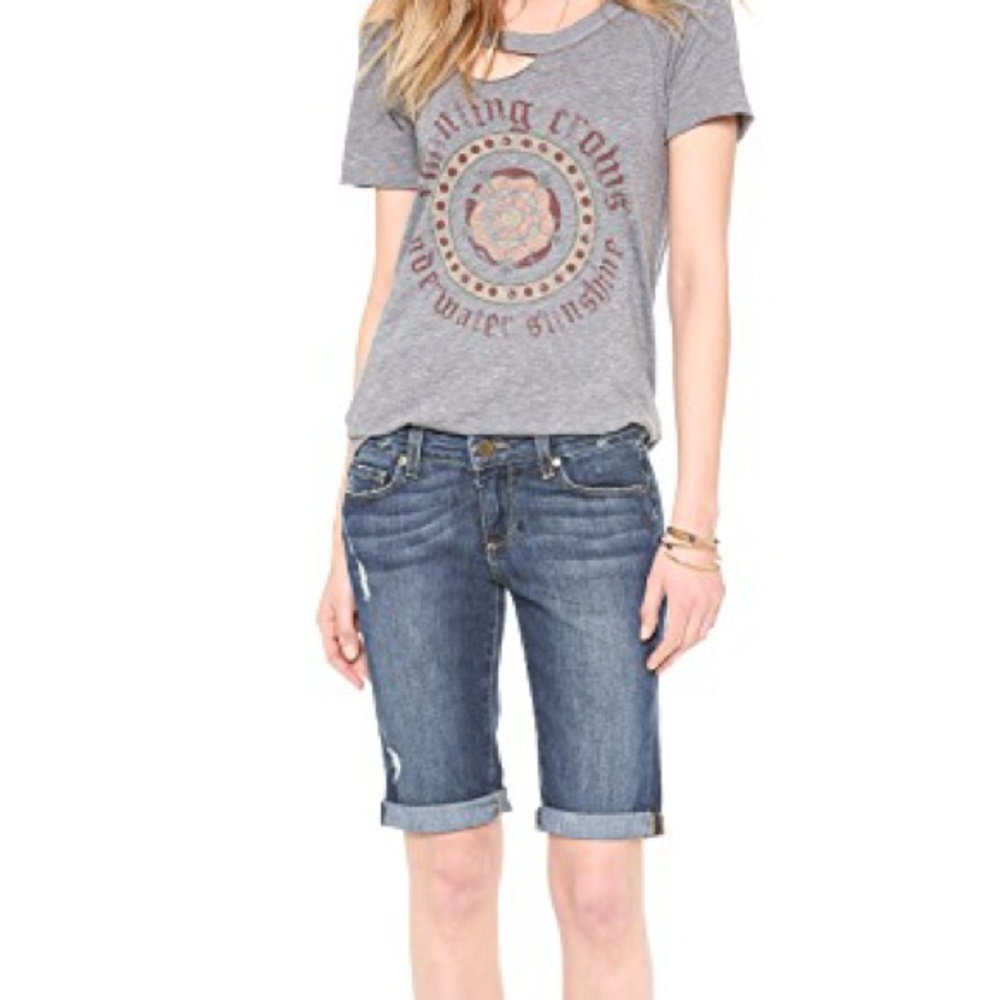 Paige Jax Denim Knee Shorts Bermuda Long Shorts 26